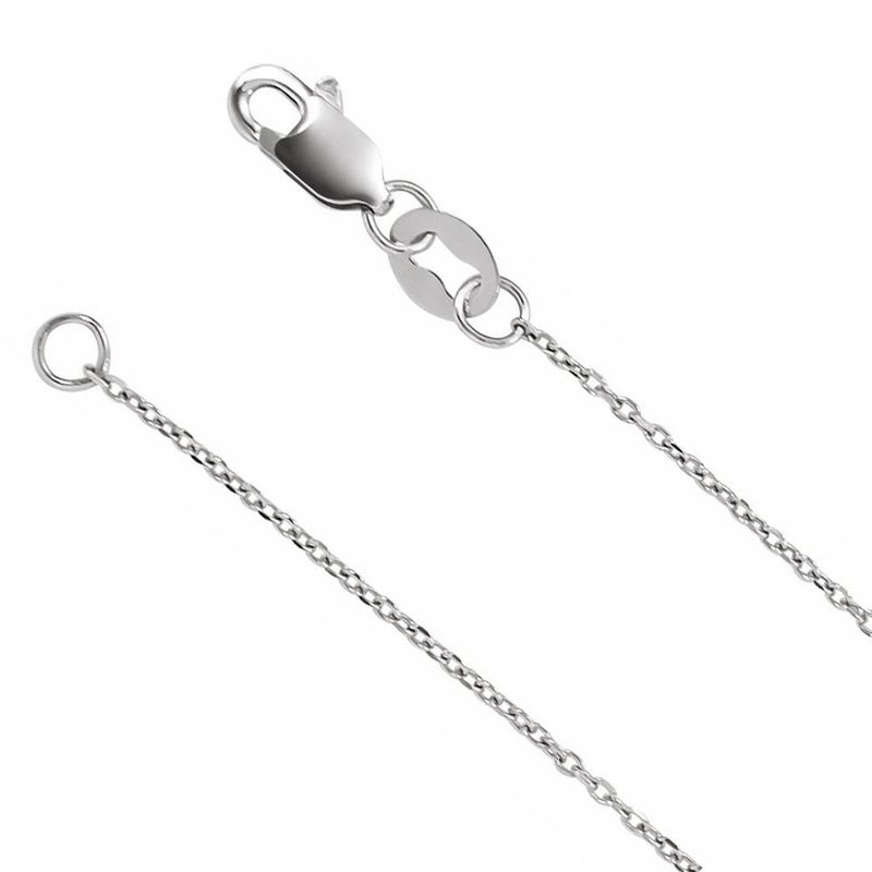 1mm Platinum Diamond-Cut Solid Cable Chain Necklace 24 Inch 1463$